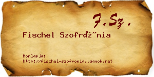 Fischel Szofrónia névjegykártya